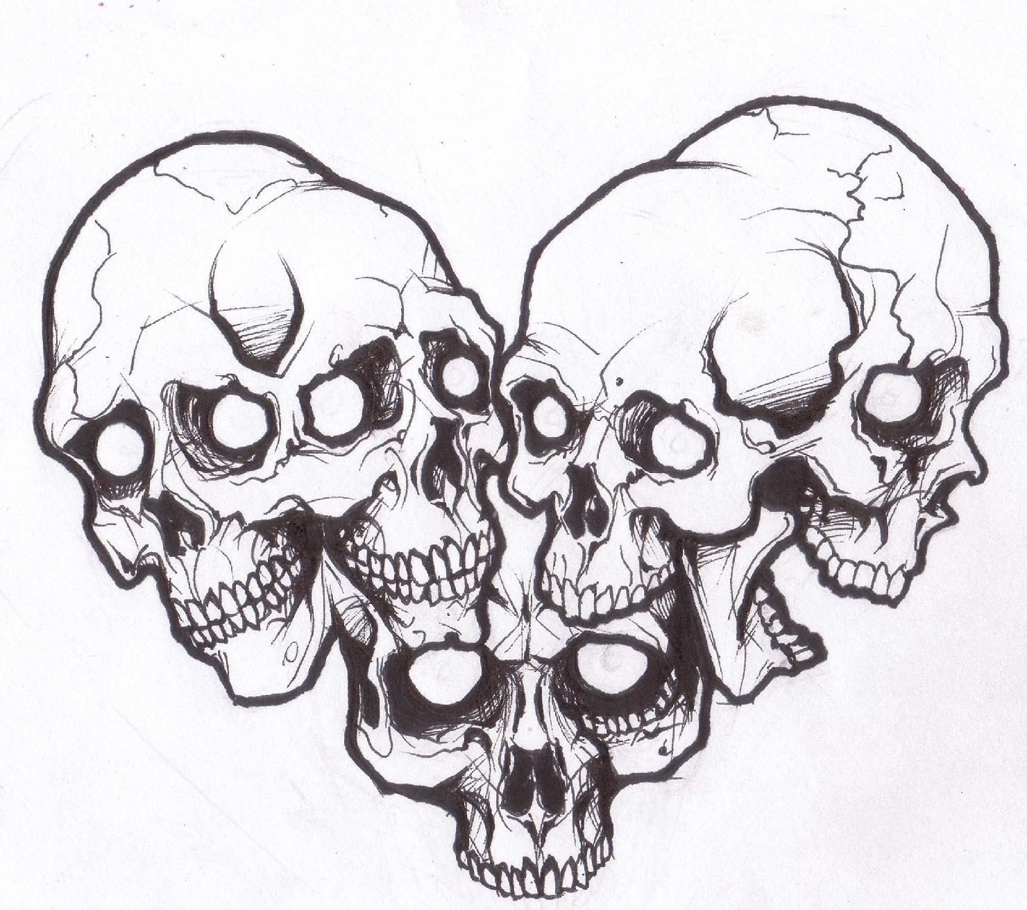 horror skull tattoo designs