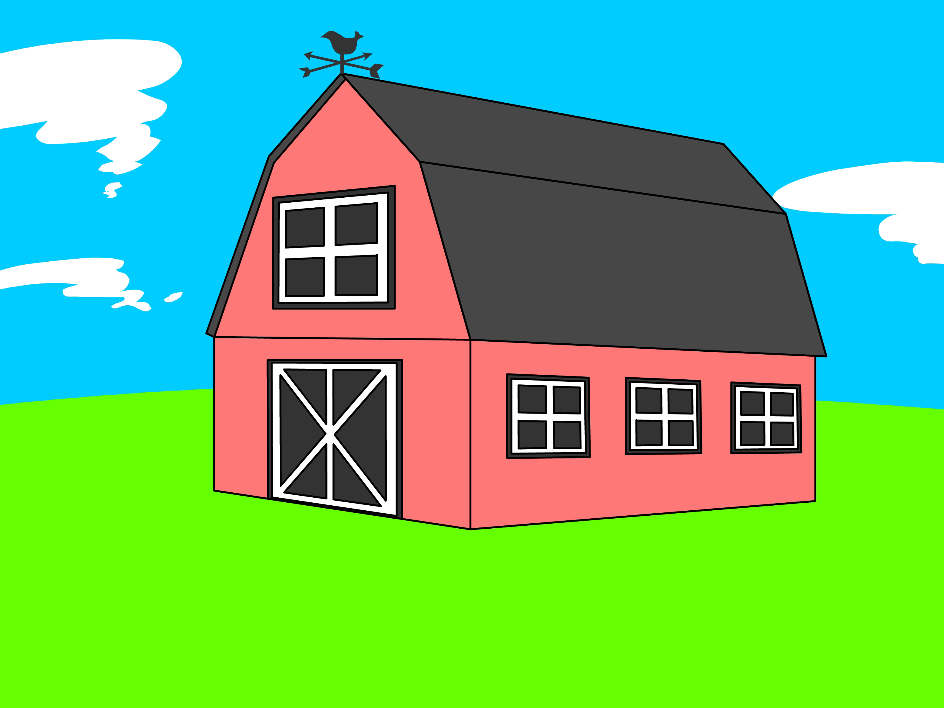 draw a barn 3d - Clip Art Library