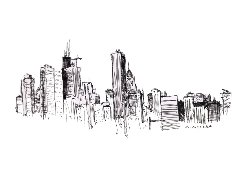 Chicago Skyline Sketch images