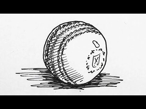 How to draw Cricket Ball Real Easy - YouTube