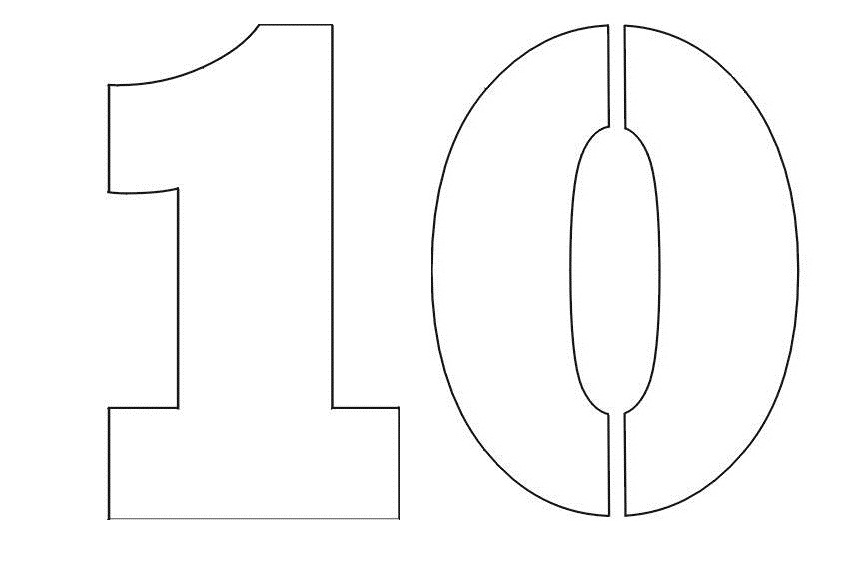 Coloring Pages Stencil of Number 10 | Coloring