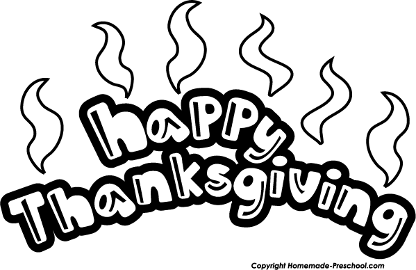 Happy Thanksgiving Clip Art Black and White | Free Internet Pictures