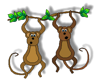 Monkey Clip Art - Two Playful Monkeys
