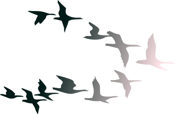 Birds In Flight clip art - vector clip art online, royalty free 