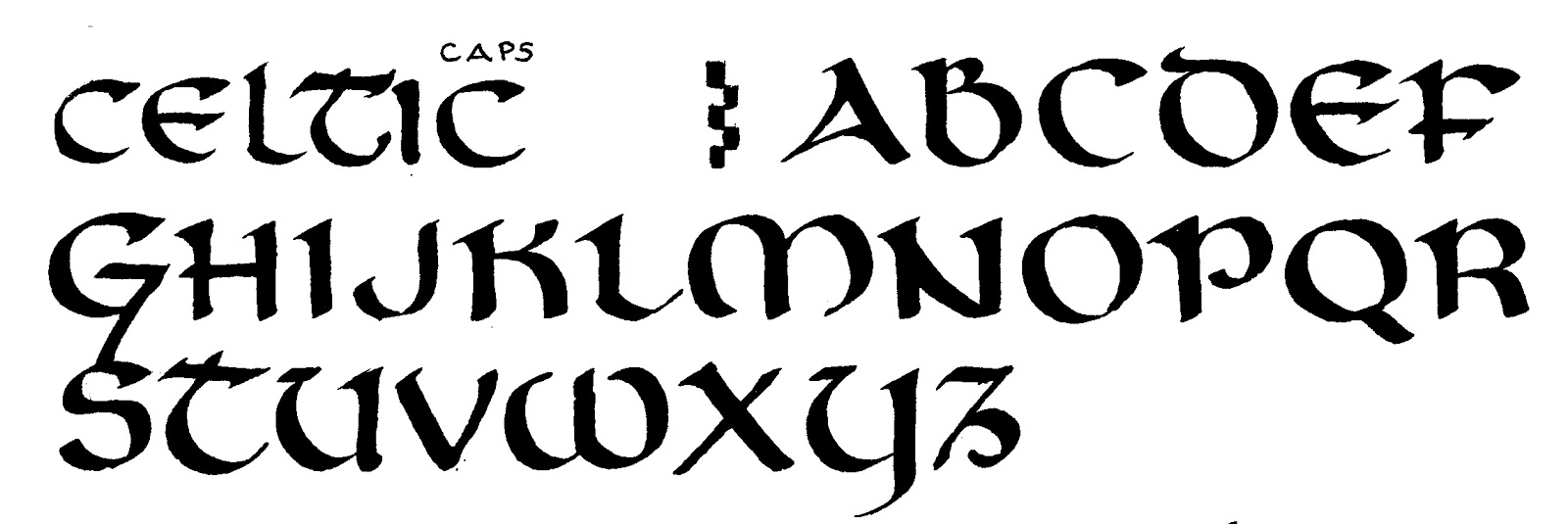 Celtic Calligraphy Alphabet 