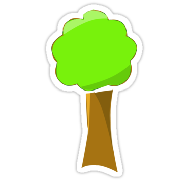 Naif tree transparent background Stickers by JoAnnFineArt | Redbubble