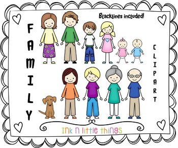 KIDS CLIPART - MY FAMILY CLIP ART SET 1 - TeachersPayTeachers.
