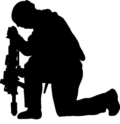 Soldier Praying Decal 2 - Custom Wall Graphics
