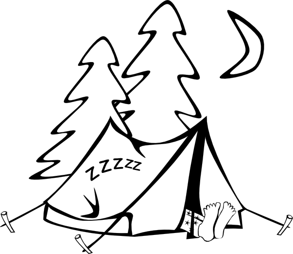 Sleeping In A Tent clip art - vector clip art online, royalty free 