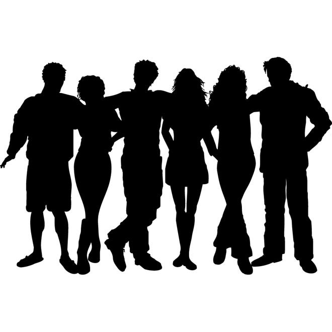 Vector silhouettes group of Friends - Free Vector Art