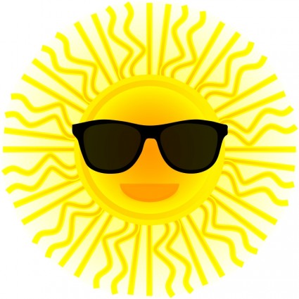 Sun with sunglasses Free vector in Open office drawing svg (  