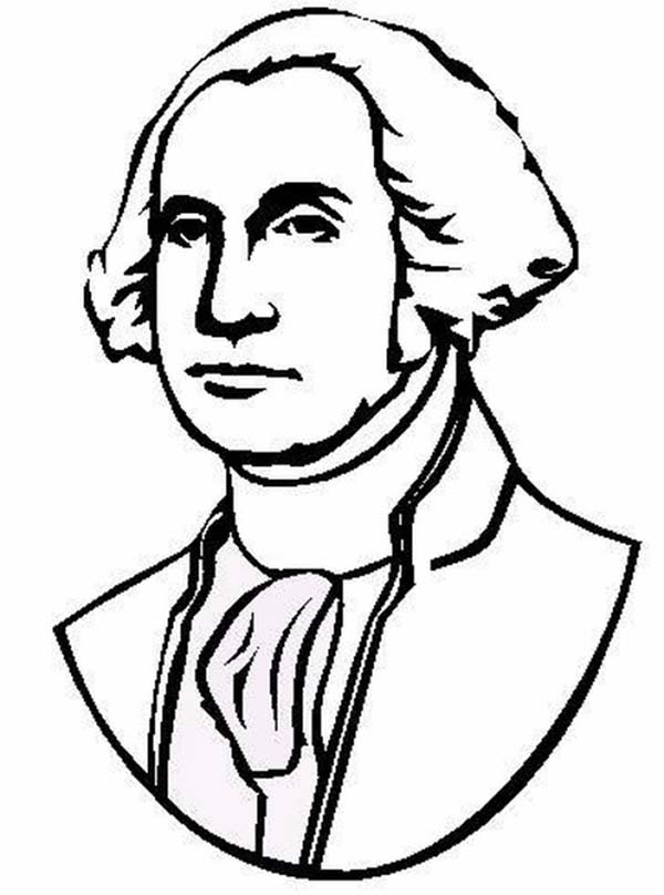 George Washington Portrait from the Rear Coloring Page: George 