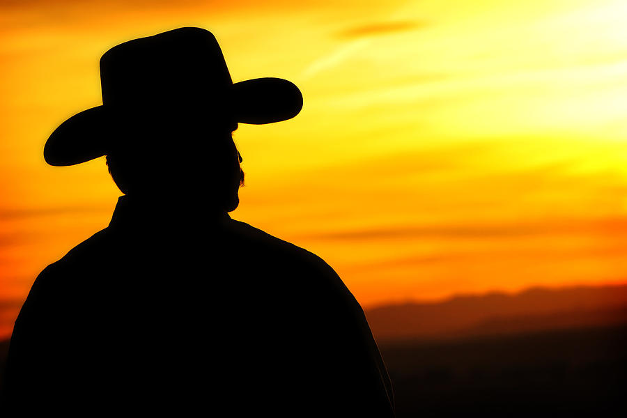 Sunset Cowboy by Lincoln Rogers - Sunset Cowboy Photograph 