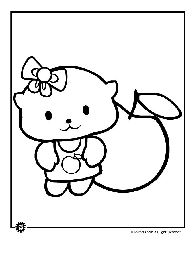 Cute Cartoon Animals Coloring Pages 