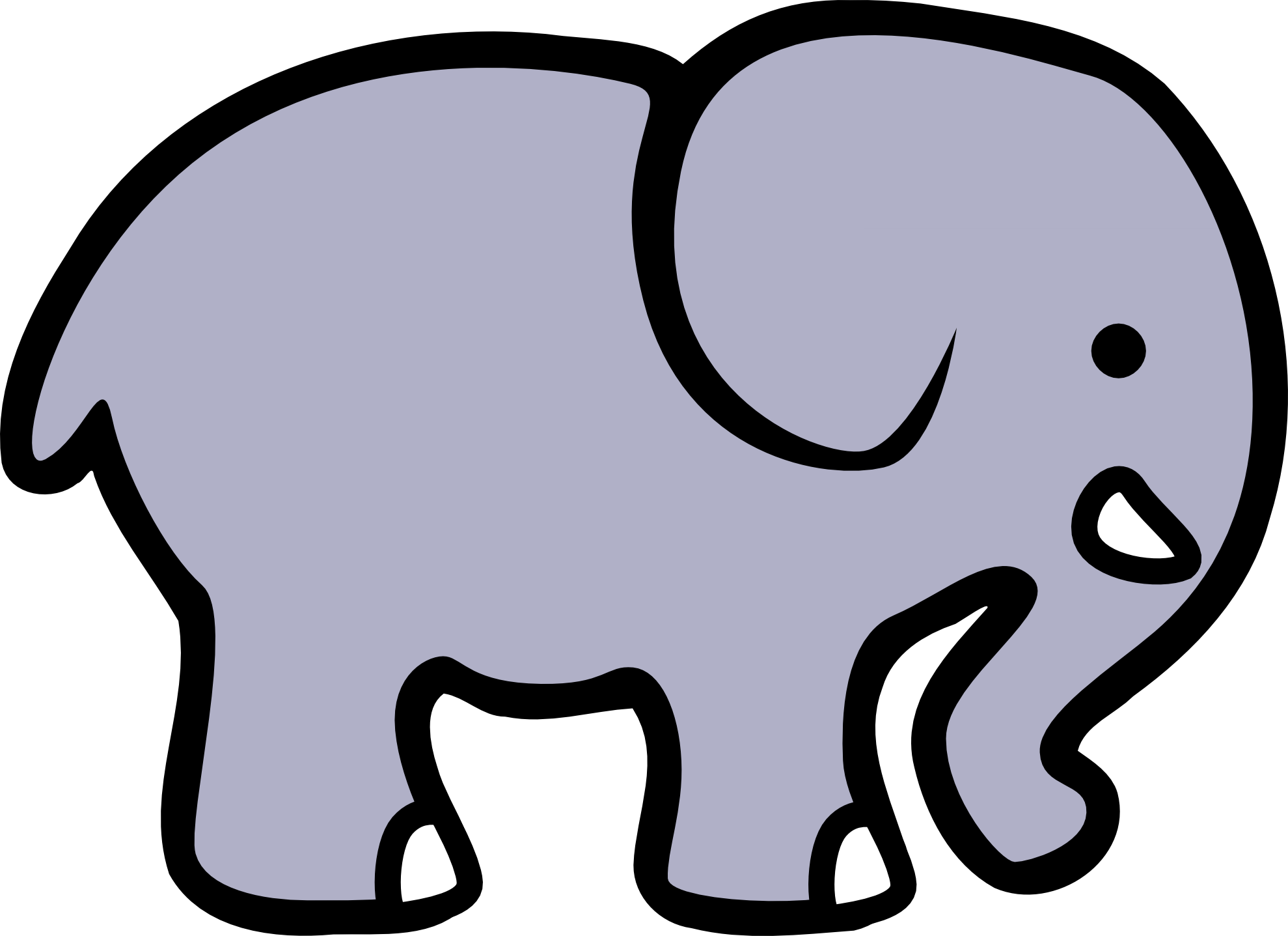 Line Drawing Elephant - Clipart library