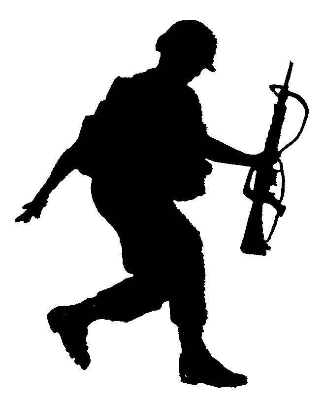 1-2d soldier with M16, silhouette