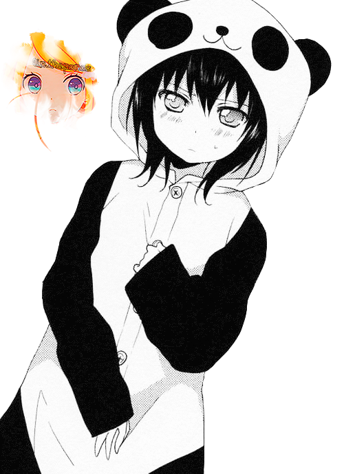 anime girl in panda hoodie