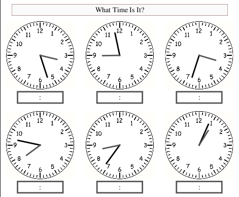 analogue clocks worksheets free