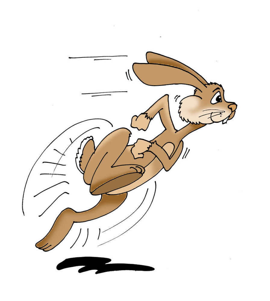 cartoon rabbit running - Clip Art Library