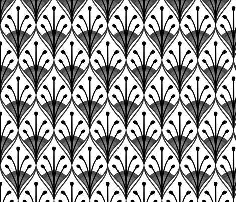 Peacock feathers black and white - spacefem - Spoonflower