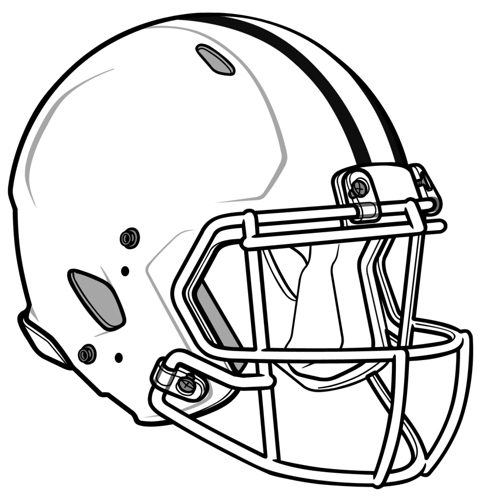 black and white football helmet