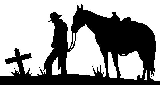 Cowboy, horse and cross | Cross stencils | Clipart library