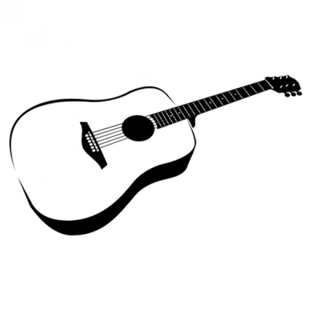 vector black and white guitar illustrator- free vector for download