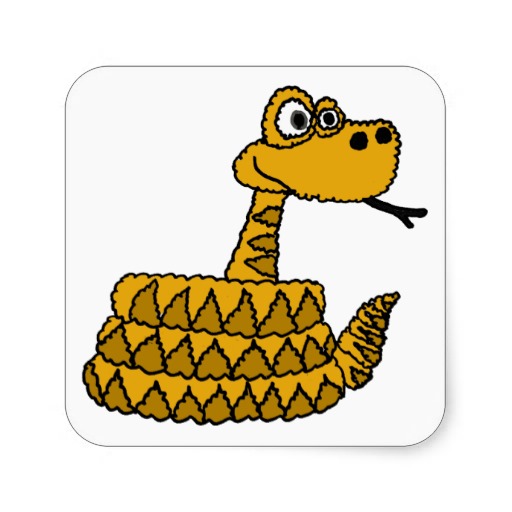XX- Funky Rattlesnake Cartoon Sticker | Zazzle