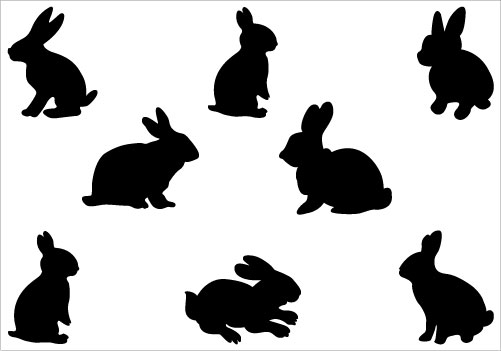 Rabbit Silhouette Clip Art PackSilhouette Clip Art