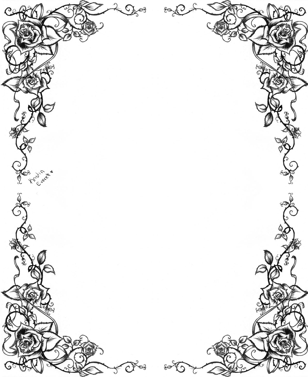 Simple Flower Border Design Black And White / A decorative border is a