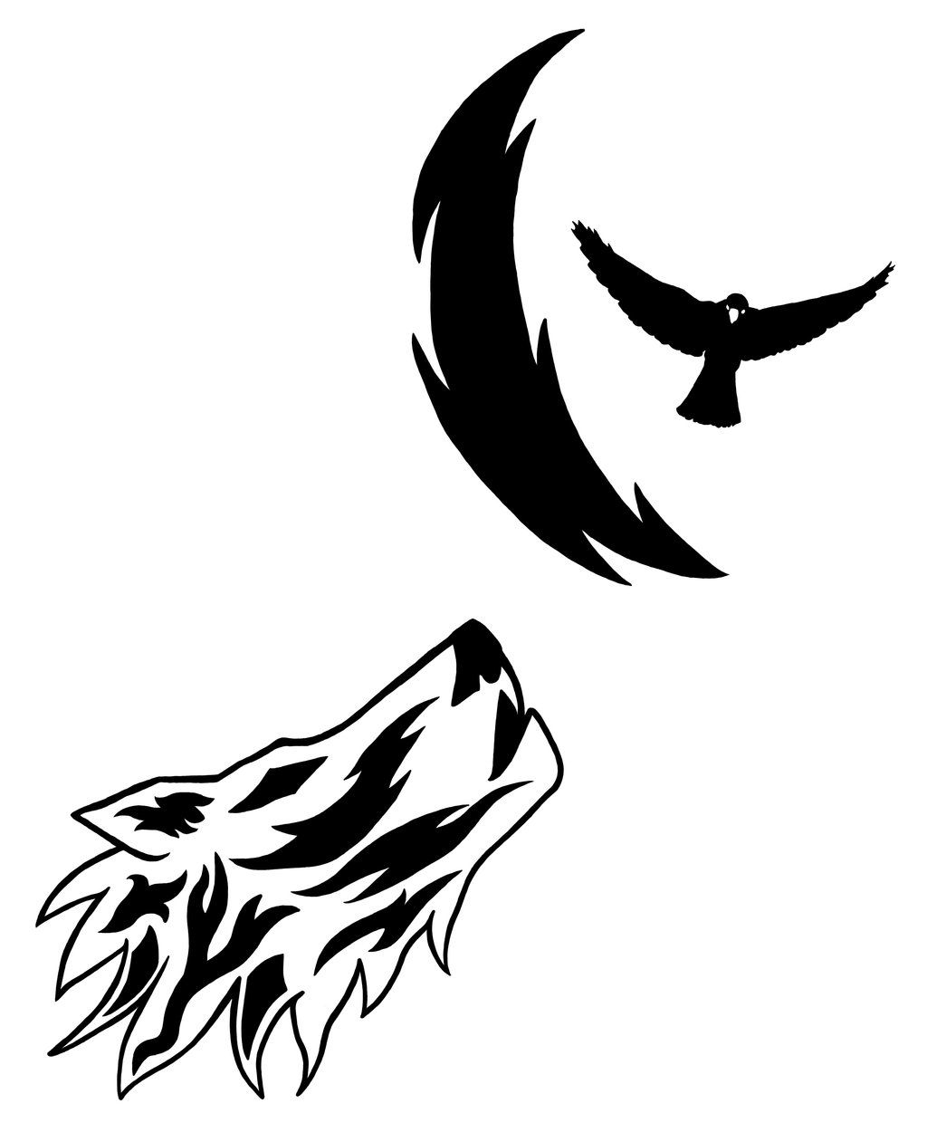 Tribal Crow Tattoo Designs.