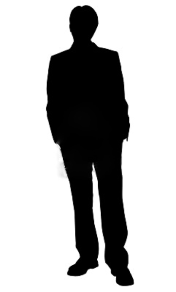 Business Man Standing Silhouette In Black And White image - vector 