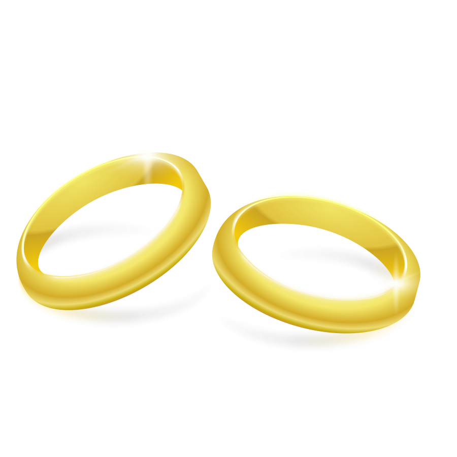 Wedding Rings Clip Art Black - Giant Design