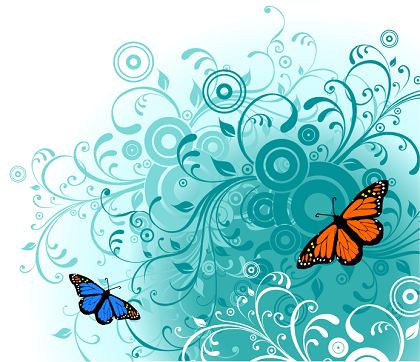 Flowers and Butterfly Graphics Vector Art Vector EPS Free Download 