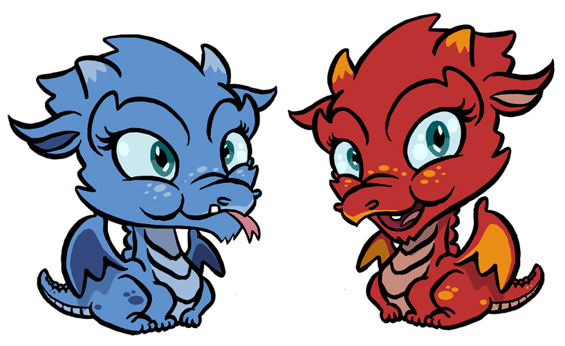 Blue and Red Baby Dragons - Clipart library - Clipart library