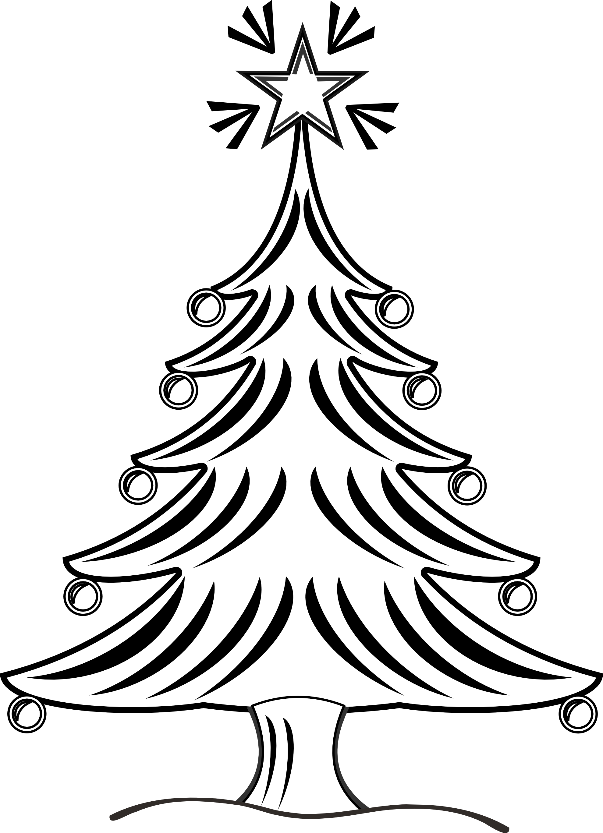 Free Christmas Tree Black And White Clipart, Download Free Christmas