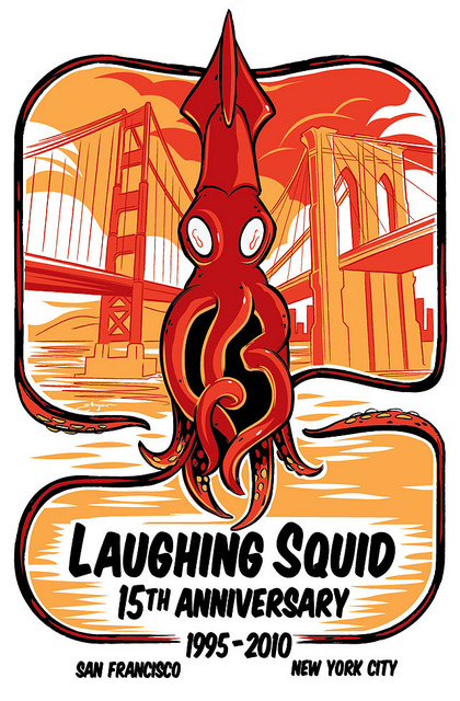 Laughing Squid 15th Anniversary Poster by Josh Ellingson
