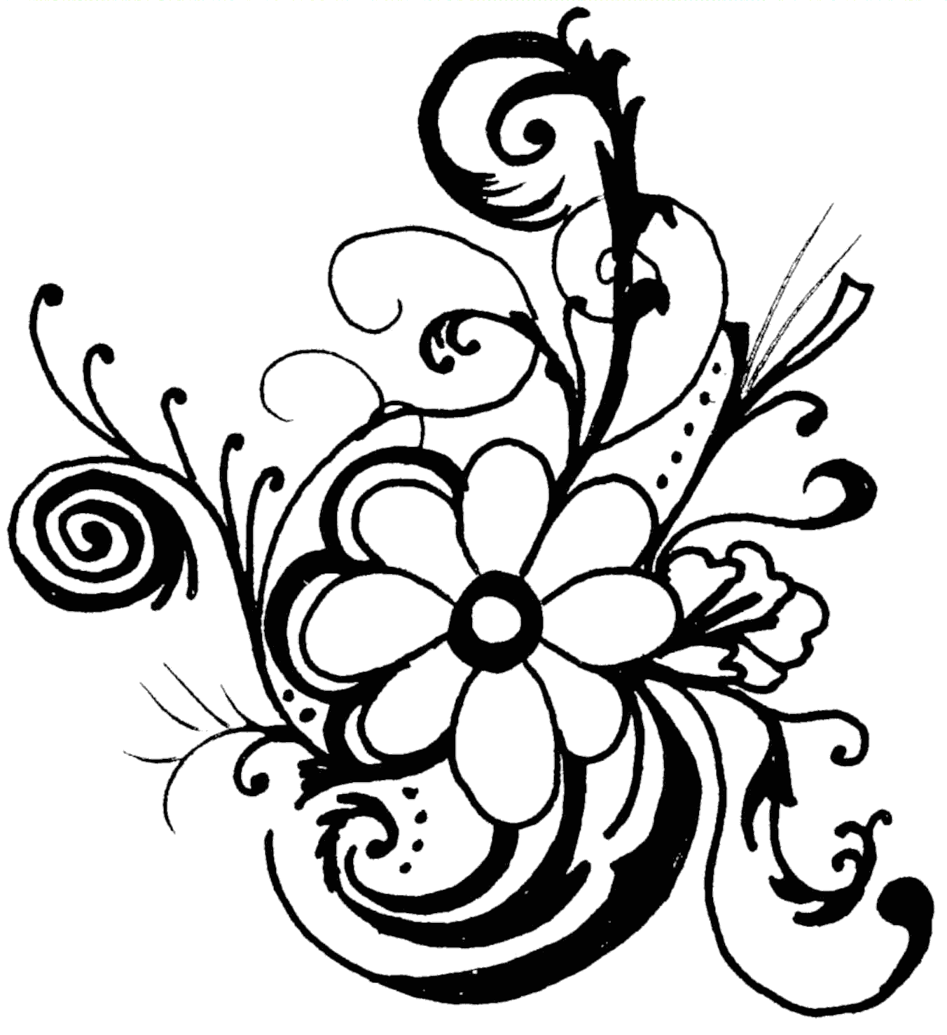 Hawaiian Flower Clip Art Black And White | Clipart library - Free 