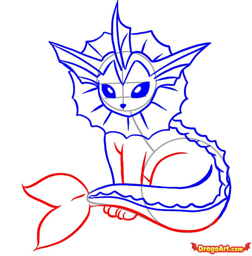 how to draw vaporeon step 5 | Clipart library - Free Clipart Images