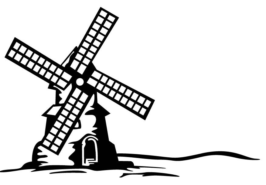 Free Windmill Clipart Black And White, Download Free Windmill Clipart