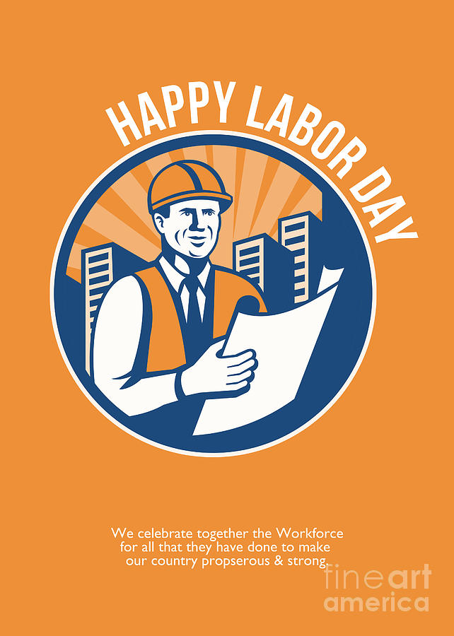 Labor Day Celebration Poster Retro by Aloysius Patrimonio 
