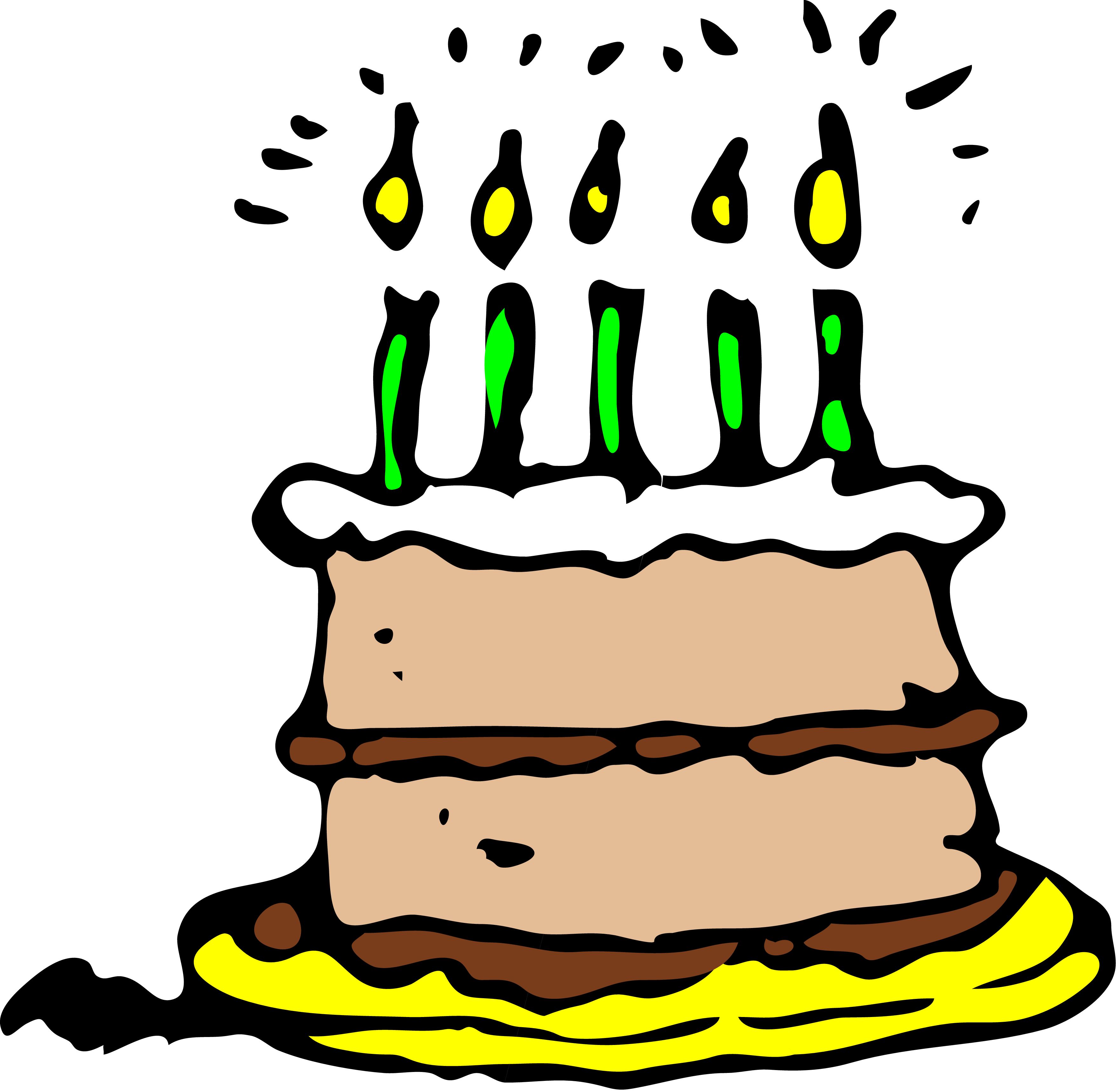 Clipart Of Birthday Cake With 66 Candles - Clipart library