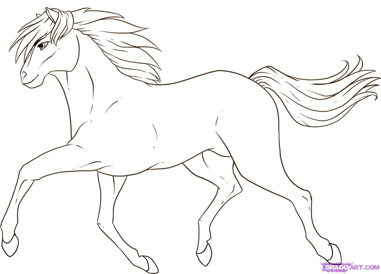 make a running horse drawing - Clip Art Library