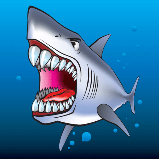 Cartoon Open Mouth Shark Drawing - Goimages Central