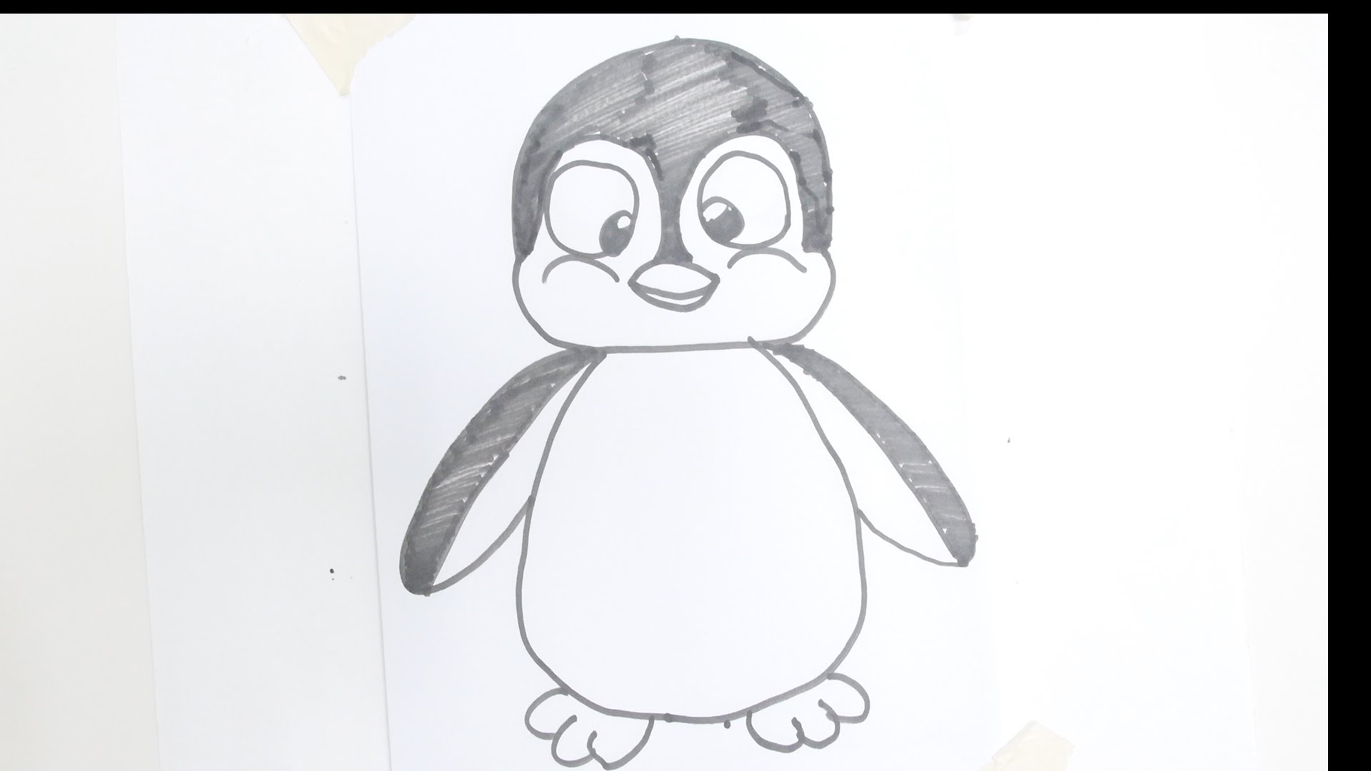 easy drawing cartoon penguin - Clip Art Library
