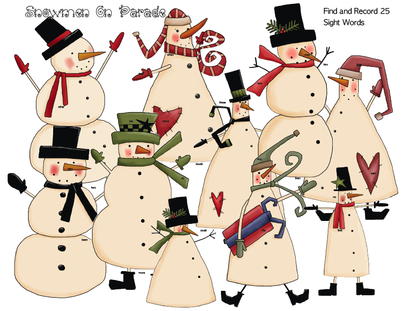 1st Grade Learning Stars: Snowmen On Parade