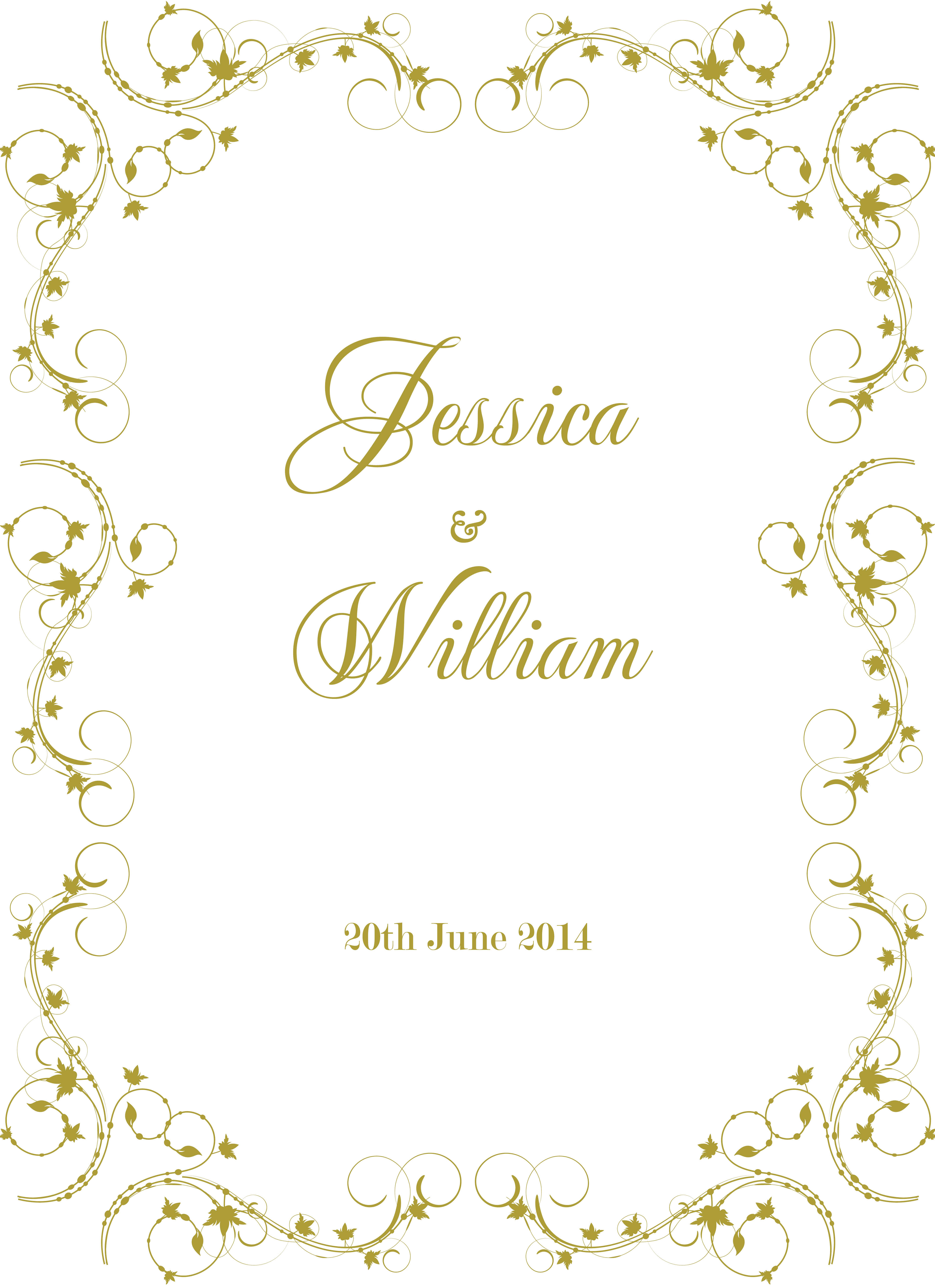 DIY Printable Wedding Invitation Elegant Border Paper Invitations