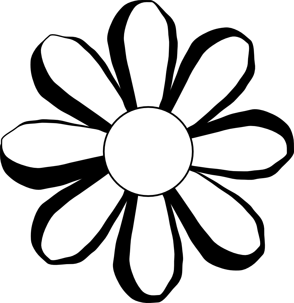 searchlight clipart black and white flower