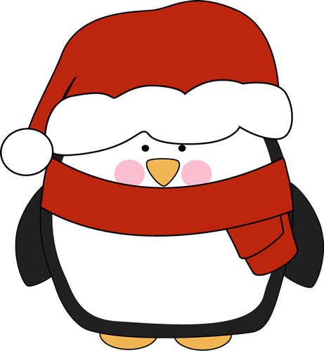 Penguin in a Santa Hat Clip Art - Penguin in a Santa Hat Image