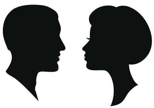 Creative man and woman silhouettes vector set 02 - Vector People 